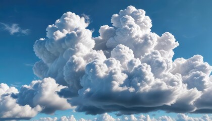 Wall Mural - Puffy white clouds create a sense of drama against the clear blue background , fluffy clouds, white clouds