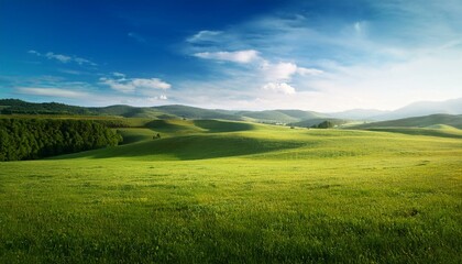 Wall Mural - green meadow background, ai generated