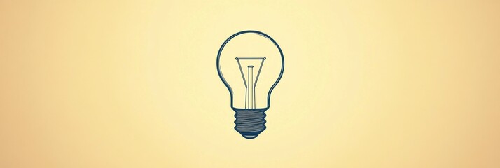 Aufkleber - Light bulb illustration showcasing a classic design on a solid background. Generative AI