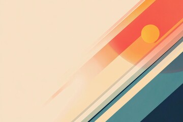 Leinwandbilder - Abstract design featuring vibrant colors and geometric shapes in soft gradients. Generative AI