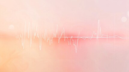 Wall Mural - abstract illustration of ekg waveforms on soft color background