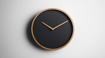 Leinwandbilder - Modern wooden wall clock with minimalist design showing time against a light background. Generative AI