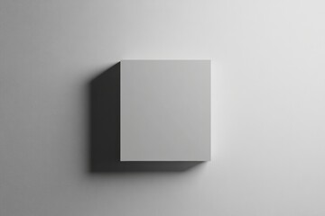 Aufkleber - Minimalist blank box casting a shadow on a smooth light wall with a modern aesthetic in a contemporary environment. Generative AI