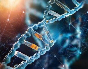 Wall Mural - analysis of dna molecules using anatomical biochemistry chains