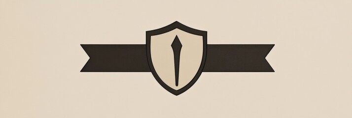 Fototapete - Design featuring a shield and pen illustrating protection and creativity in writing for educational purposes. Generative AI