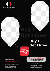 best special taste food buy 1 get 1 free delicious deal flayer template desig