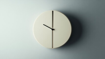 Aufkleber - Minimalist wall clock showing time with sleek design and soft shadows on a light background. Generative AI