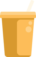 Sticker - Disposable paper coffee cup with a straw, containing a refreshing beverage like coffee, soda, or juice