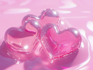 Poster - Shiny Pink Hearts