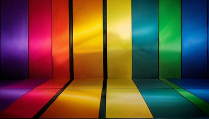 Wall Mural - colorful wall and reflective floor abstract background