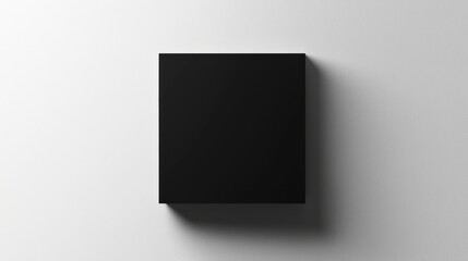 Leinwandbilder - Minimalist black cube casting shadows on a white wall, emphasizing geometric design and simplicity in modern art. Generative AI
