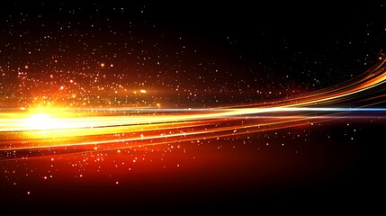 Wall Mural - abstract fiery light streaks and glowing particles background