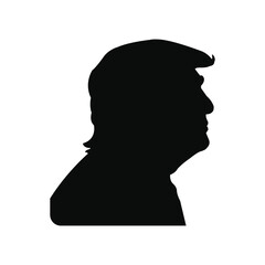 trump face silhouette vector illustration