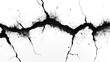 © ma - Black ink cracks on a white background, a simple and clean style, created using digital art techniques.