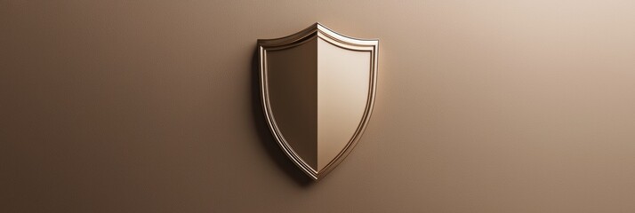 Poster - Shield design displayed against a smooth beige background highlighting elegance and simplicity in modern decor. Generative AI