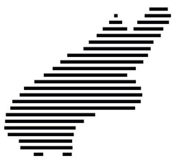 Symbol Map of the region Canterbury Region (New Zealand) showing the territory with just a few black horizontal lines