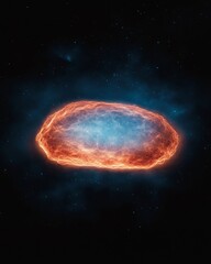 Aufkleber - Neon Vibrant Planetary Nebula in Star Field - Cosmic Imagery for Digital Innovation and Modern Decor in Astronomy Enthusiast Spaces