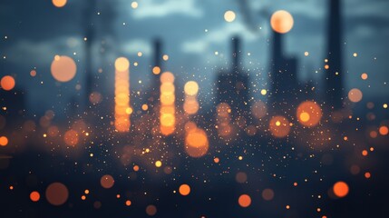 Wall Mural - a blurry cityscape with a bright orange glow