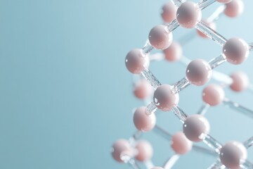 Aufkleber - Futuristic Lab Experiment Visualization Sleek Molecular Model with Glass Nodes on Aqua Backdrop - Biotech Innovation and Scientific Data Analysis for Cutting-Edge Research