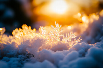 Canvas Print - A snow covered field with a sun shining on it