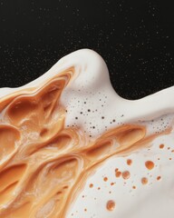 Aufkleber - Celestial Texture Art Cosmic Swirls of Orange and White on Star-Studded Black - Modern Educational Decor for STEM Spaces and Space-Inspired Marketing