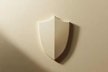 Fototapete - Simple wall mounted shield design adds modern touch to interior decor. Generative AI