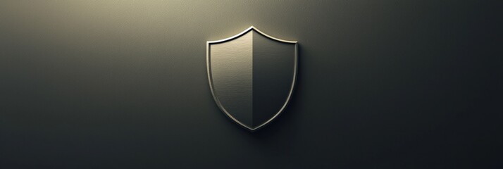 Aufkleber - Shield design on a textured background showcasing modern minimalist style and simplicity in art. Generative AI