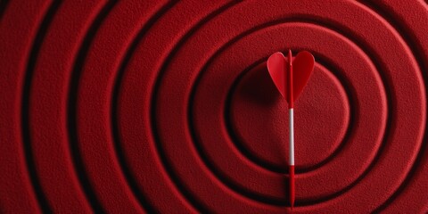 Poster - Contemporary Precision in Marketing Red Textured Darts on Target Board for Business Strategy and Visual Optimization in Modern Advertising Campaigns