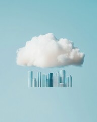 Aufkleber - Futuristic Cloud Computing Visual Soft Architecture Aesthetic with Interlinked Servers - Tech Marketing and Digital Transformation for Modern Business Solutions