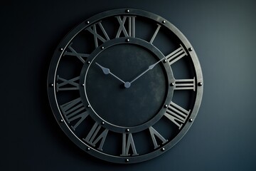 Leinwandbilder - Wall clock with Roman numerals showcasing a minimalist design in a modern setting. Generative AI