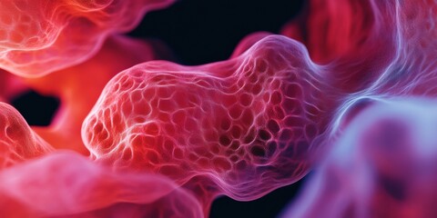 Fototapete - Futuristic Cellular Structures AI-Driven Abstract Design with Organic Textures - Enhancing Medical Imaging and Innovative Diagnostic Marketing for Healthcare Professionals
