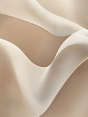 Aufkleber - Soft fabric drapes creating elegant waves and textures on a neutral background in a stylized arrangement. Generative AI