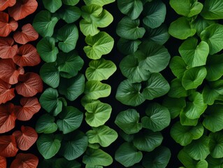 Aufkleber - Sustainable Growth Visual Vibrant Foliage Pattern on Dark Surface Nature-Inspired Design for Eco-Friendly Branding and Green Marketing Strategies
