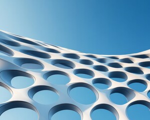 Poster - Parametric Facade Design Fish Scale-Inspired Interlocking Tiles for Urban Architecture - Enhancing Eco-Friendly Skylines with Reflective Aesthetics and Modern Tech Innovation