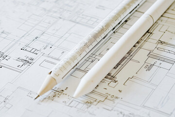 technology schematics fused with industrial automation