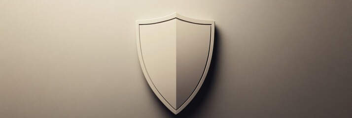 Aufkleber - Simple shield design on a smooth surface showcasing minimalist style suitable for various applications. Generative AI