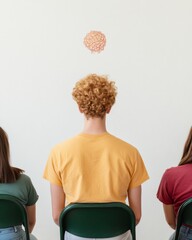 Fototapete - Contemporary Academic Portrait Minimalist Classroom with Diverse Students in Bright, Clean Attire - Modern Education Imagery for EdTech and Academic Innovation