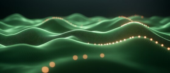 Leinwandbilder - Cutting-Edge Digital Aesthetic Flowing Grid of LED Transistors on Modern Circuitry Surface - Pioneering IT Visuals and Code Simulation for Future-Ready Tech Innovation