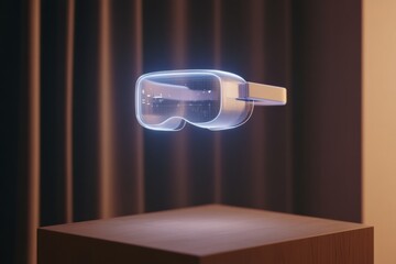 Aufkleber - Futuristic VR Interface Design Holographic Display in Sleek Glass Texture - Modern Tech Solutions for Immersive Experiences and Innovative Business Applications