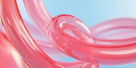 Fototapete - Contemporary Tech Art Glass-Crafted VR Sculpture in Neon Pink Swirls - Innovative Design for Modern Digital Marketing and Futuristic Lab Components