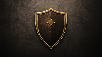 Poster - Shield design with a star symbol creating a striking appearance on a textured background in a modern style. Generative AI
