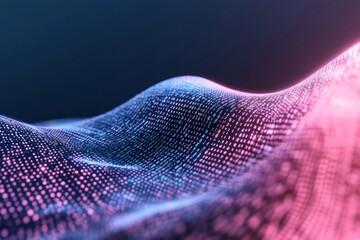 Poster - Dynamic Tech Aesthetic AI-Driven Holographic Data Waves on Digital Canvas - Visual Communication and Immersive Marketing for Innovative Tech Industry Branding