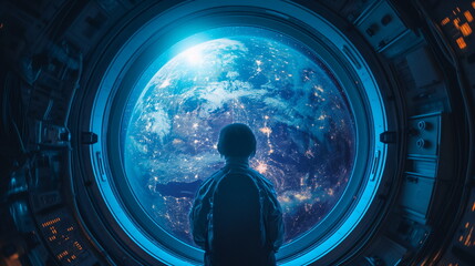 Wall Mural - The large screen inside the flying saucer shows th_008
