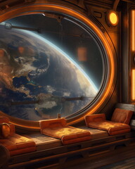Wall Mural - The large screen inside the flying saucer shows th_010
