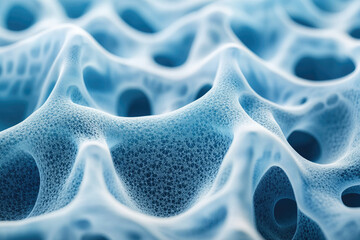 Fototapete - Abstract 3D rendering of a porous, interconnected network resembling a complex, organic structure.