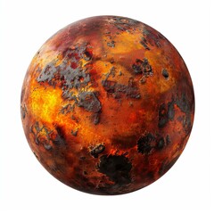 Wall Mural - glowing hot planet with volcanic activity rotating in the immensity of dark space