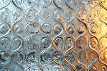 Aufkleber - Abstract swirls of metallic texture in silver and gold tones, creating a visually captivating pattern.