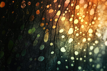 Aufkleber - Abstract image showcasing a textured surface with variegated, translucent, organic shapes and a gradient color palette.