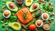 © real graphics - salmon and vegetables