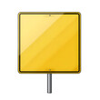© waqar - Empty Yellow Road Sign for Custom Messages, Isolated on Transparent Background